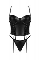 Kunstleder-Bustier Sasha mit String