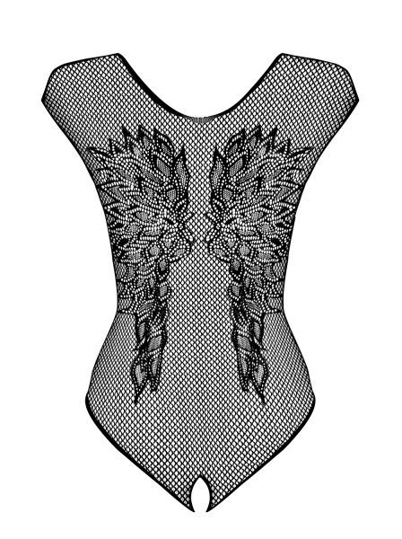 Ouvert Netz-Body mit Blumenmotiv