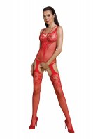 Roter Netz-Bodystocking