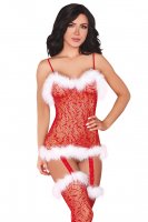 Weihnachts-Catsuit in rot-weiß