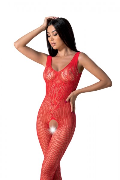 Ouvert-Catsuit in rot