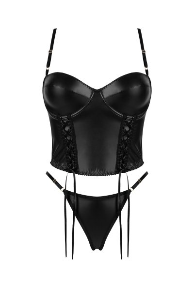 Kunstleder-Bustier Sasha mit String