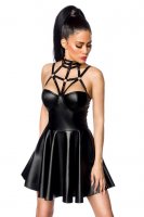 Wetlook Harness-Minikleid in schwarz